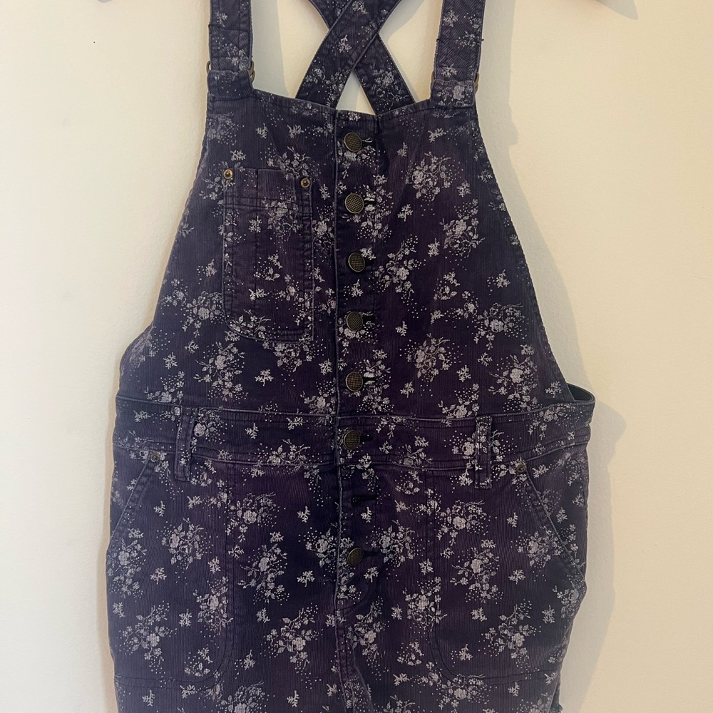 Free People Purple Corduroy Shortalls - Picture 2 of 7